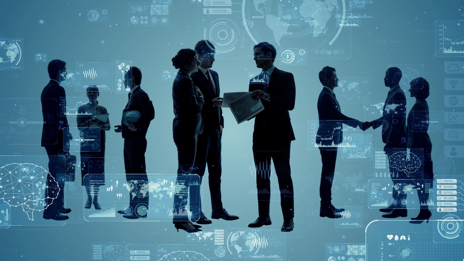 Business communication network concept. Software as a service. Digital transformation.